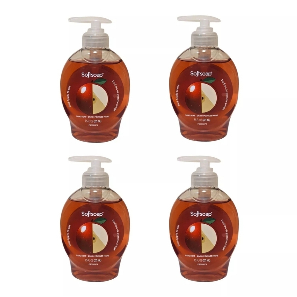 4 Pack- Softsoap RED APPLE SCENT Liquid Hand Soap HTF 7.5 oz
